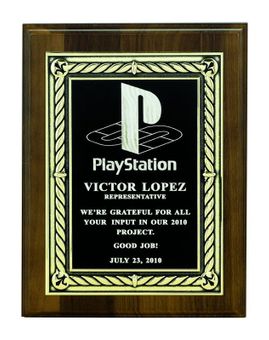 8 X 10 INCH PLAQUE WITH EMBOSSED SCREENED PLATE