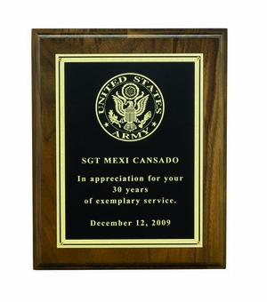 8 X 10 INCH PLAQUE WITH SCREENED FROSTED PLATE - COLOR OPTIONS