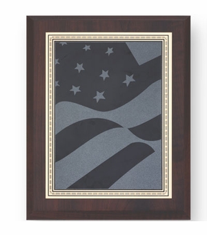 8 X 10 INCH PLAQUE WITH SCREENED U.S. FLAG PLATE