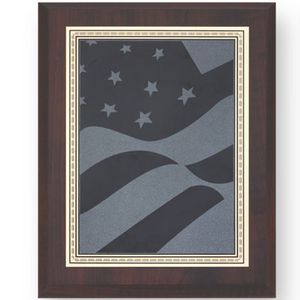 8 X 10 INCH PLAQUE WITH SCREENED U.S. FLAG PLATE