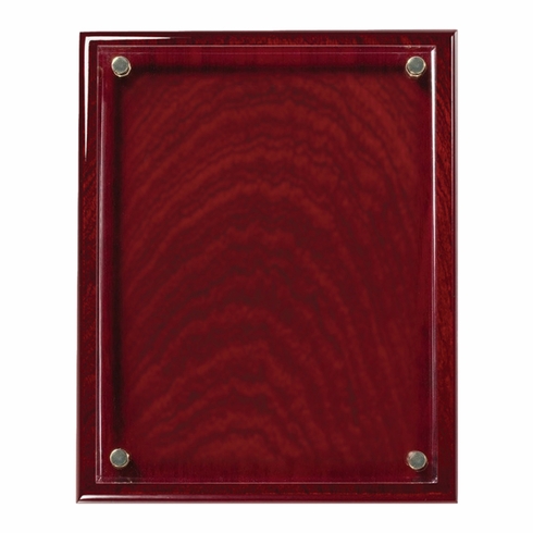 8 x 10 INCH ROSEWOOD PIANO FINISH FLOATING ACRYLIC PLAQUE