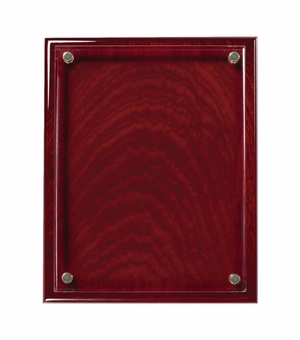 8 x 10 INCH ROSEWOOD PIANO FINISH FLOATING ACRYLIC PLAQUE