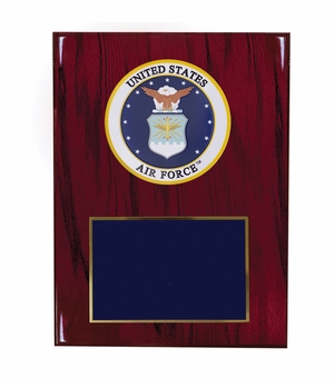 8 X 10 INCH U.S. AIR FORCE PLAQUE WITH 4 INCH EMBOSSED MEDALLION