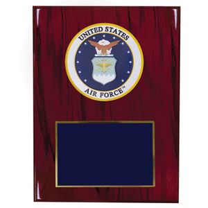 8 X 10 INCH U.S. AIR FORCE PLAQUE WITH 4 INCH EMBOSSED MEDALLION