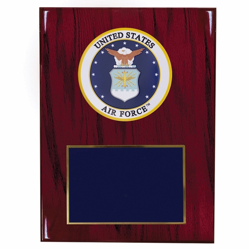 8 X 10 INCH U.S. AIR FORCE PLAQUE WITH 4 INCH EMBOSSED MEDALLION