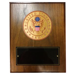 8 X 10 INCH U.S. ARMY SYMBOL PLAQUE WITH 4 INCH EMBOSSED MEDALLION