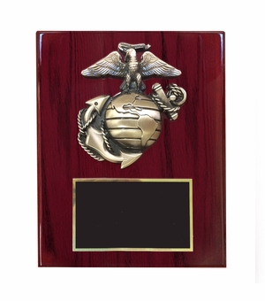 8 X 10 INCH U.S. MARINE CORPS PLAQUE PIANO CHERRY FINISH BOARD