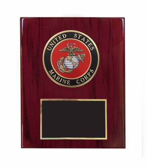 8 X 10 INCH U.S. MARINE CORPS PLAQUE WITH 4 INCH EMBOSSED MEDALLION