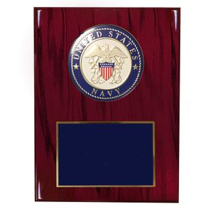 8 X 10 INCH U.S. NAVY PLAQUE WITH 4 INCH EMBOSSED MEDALLION