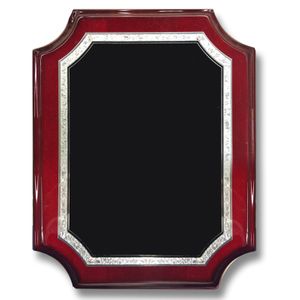 8 X 10 ROSEWOOD PIANO FINISH WITH NOTCHED CORNER PLAQUE