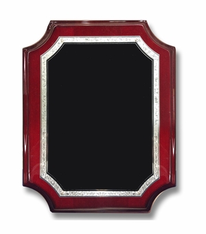 8 X 10 ROSEWOOD PIANO FINISH WITH NOTCHED CORNER PLAQUE