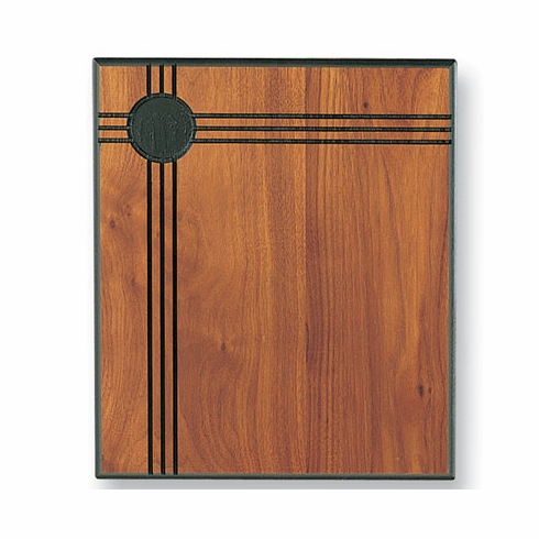 8 X 10 WALNUT PLAQUE WITH GROOVES, 2 INCH INSERT
