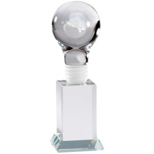 8 X 2-1/2 INCH OPTICAL CRYSTAL BRAIN POWER LIGHT BULB AWARD