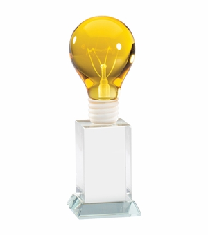 8 X 2-1/2 INCH OPTICAL CRYSTAL BRIGHT IDEA LIGHT BULB AWARD