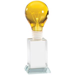 8 X 2-1/2 INCH OPTICAL CRYSTAL BRIGHT IDEA LIGHT BULB AWARD
