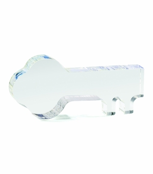 8 x 3-3/4 INCH OPTICAL CRYSTAL KEY AWARD