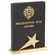  8 x 5-1/2 INCH BLACK LEATHERETTE STAR TROPHY ON METAL BASE