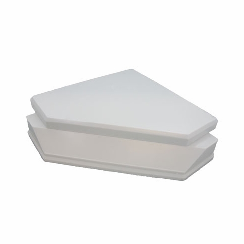 8 X 8 X 1-3/8 WHITE PLASTIC BASE AND LID, 2PCS SET