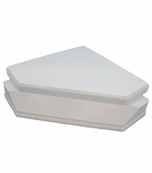 8 X 8 X 1-3/8 WHITE PLASTIC BASE AND LID, 2PCS SET