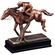 9-1/2 INCH ELECTROPLATED BRONZE JOCKEY ON RACING HORSE TROPHY