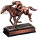 9-1/2 INCH ELECTROPLATED BRONZE JOCKEY ON RACING HORSE TROPHY
