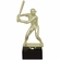 9-1/2 INCH FEMALE BASEBALL FIGURE TROPHY ON BLACK MARBLE BASE