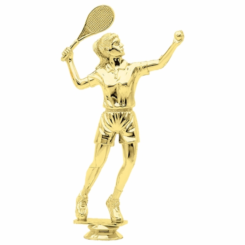 9-1/2 INCH GOLD PLASTIC FEMALE TENNIS PLAYER TROPHY FIGURE