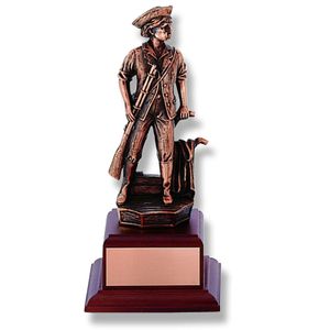 9-1/4 INCH MINUTEMAN TROPHY, ELECTROPLATED IN ANTIQUE BRONZE