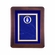 9-1/2 x 11-1/2 INCH GENUINE WALNUT BLUE VELOUR BORDER SHADOWBOX PLAQUE WITH BLUE MARBLE PLATE AND 2 INCH U.S. AIR FORCE MEDALLION INSERT