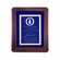 9-1/2 x 11-1/2 INCH GENUINE WALNUT BLUE VELOUR BORDER SHADOWBOX PLAQUE WITH BLUE MARBLE PLATE AND 2 INCH U.S. AIR FORCE MEDALLION INSERT