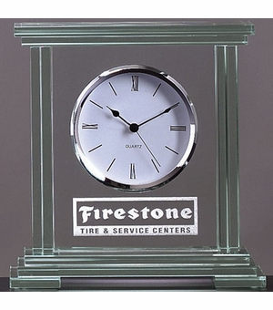 9-1/2 X 9-1/2 JADED GLASS CLOCK