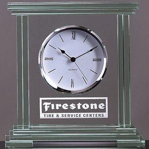 9-1/2 X 9-1/2 JADED GLASS CLOCK