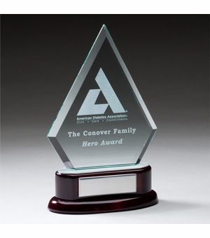 9-1/4 INCH GLASS ARROW HEAD AWARD