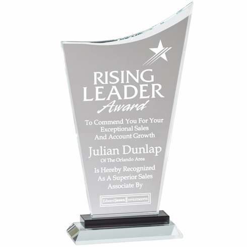 9-1/4 INCH HEIGHT OPTICAL CRYSTAL PEAK AWARD