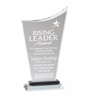 9-1/4 INCH HEIGHT OPTICAL CRYSTAL PEAK AWARD