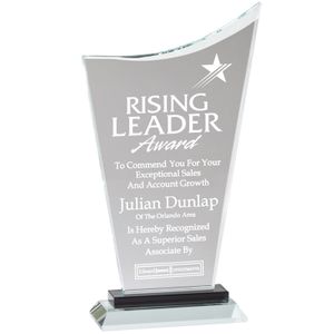 9-1/4 INCH HEIGHT OPTICAL CRYSTAL PEAK AWARD