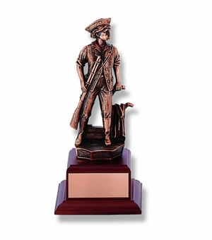 9-1/4 INCH MINUTEMAN TROPHY, ELECTROPLATED IN ANTIQUE BRONZE