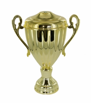 9-1/4  INCH RAVENNA SERIES TROPHY CUP WIT LID, GOLD