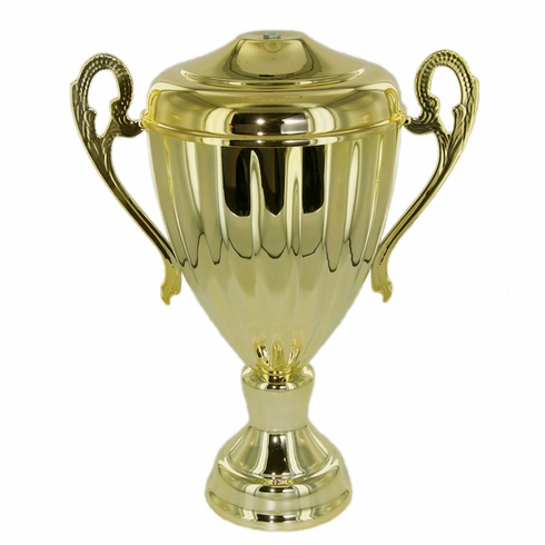 9-1/4  INCH RAVENNA SERIES TROPHY CUP WIT LID, GOLD