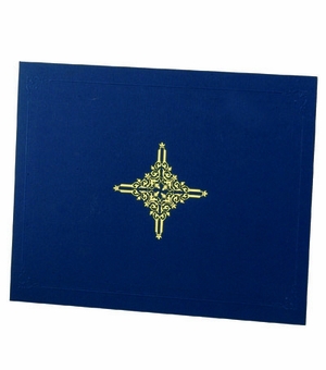 9-1/4 X 11-1/2 LINEN FOLDER WITH DESIGN, BLUE