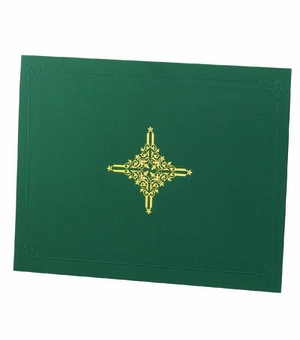 9-1/4 X 11-1/2 LINEN FOLDER WITH DESIGN, GREEN