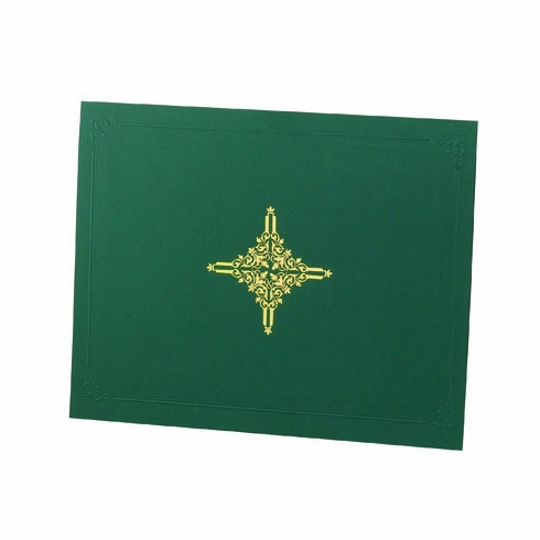 9-1/4 X 11-1/2 LINEN FOLDER WITH DESIGN, GREEN