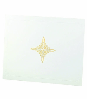 9-1/4 X 11-1/2 LINEN FOLDER WITH DESIGN, WHITE
