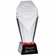 9-1/4 x 4 OPTICAL RED TINT CRYSTAL SLANTED TOWER AWARD ON BLACK BASE