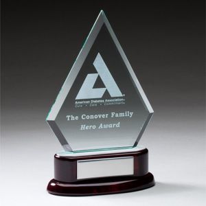 9-1/4 INCH GLASS ARROW HEAD AWARD