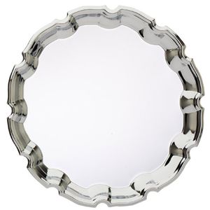 9-3/4 INCH CHIPPENDALE CHROME PLATED ENGRAVABLE TRAY