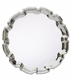 9-3/4 INCH CHIPPENDALE CHROME PLATED ENGRAVABLE TRAY