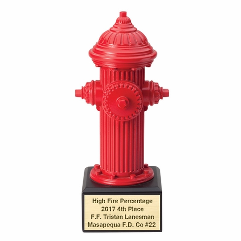 9"-3/4" RESIN FIRE HYDRANT TROPHY WITH MATTE GOLD PLATE