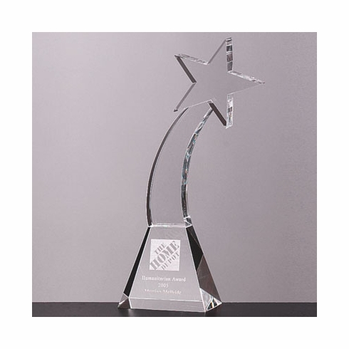 9-3/4 X 4-1/2 INCH OPTICAL CRYSTAL SHOOTING STAR