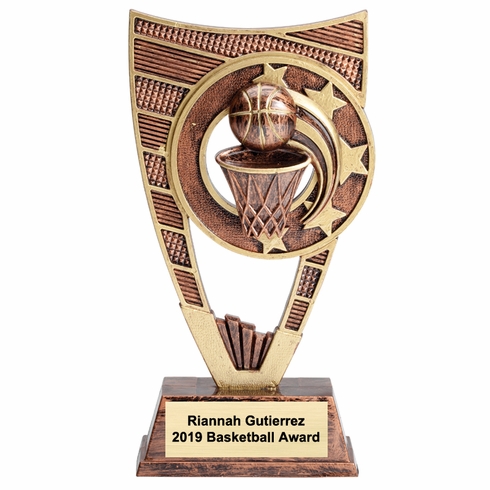 9 INCH BASKETBALL SPORT THEME TROPHY WITH WEIGHTED PLASTIC